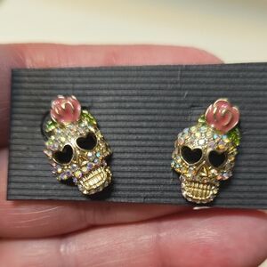Sugar Skull Pierced Earrings